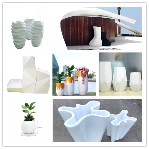 FRP GRP Glassfiber Building Outdoor Decoration Products Epoxy Resin Fiberglass Flower Pot Flower Bed Fiberglass Products