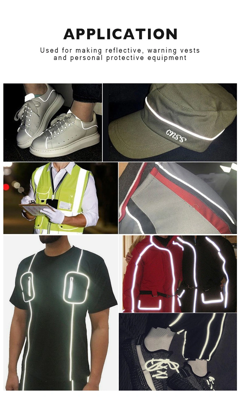 Highly Reflective Fabric Piping, Glowing Darkness Safety Reflective Piping for Joggers