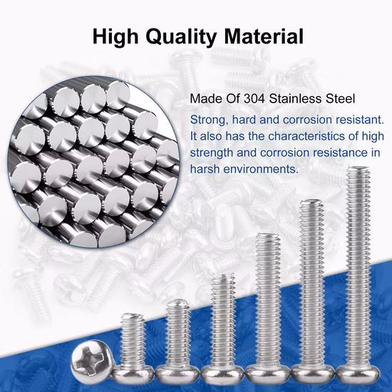 Stainless Steel 304 Screw/Flange Screw/Custom Pan Head Philips Cross Turning Hex Bolt /Weld Bolt/Flange Bolt/Forging Fastener